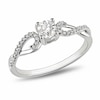 Thumbnail Image 1 of Previously Owned - 3/8 CT. T.W. Diamond Twine Engagement Ring in 10K White Gold