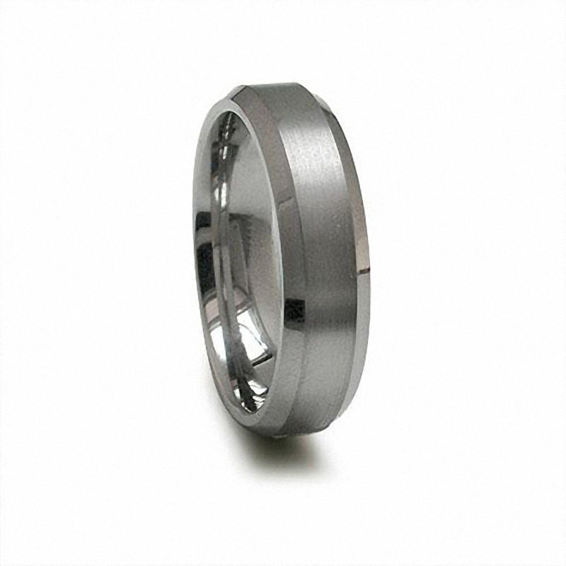 Main Image 1 of Previously Owned - Edward Mirell 6.0mm Titanium Wedding Band with Beveled Edge