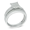 Thumbnail Image 2 of Previously Owned - 1/3 CT. T.W. Diamond Square Composite Vintage-Style Bridal Set in 10K White Gold