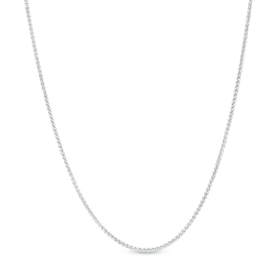 Previously Owned - Ladies' Adjustable 1.0mm Wheat Chain Necklace in 14K White Gold - 22"