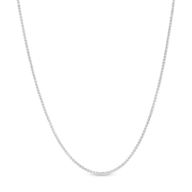 Main Image 1 of Previously Owned - Ladies' Adjustable 1.0mm Wheat Chain Necklace in 14K White Gold - 22"