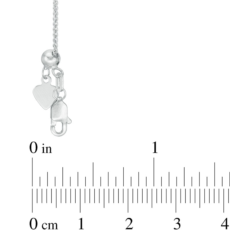Main Image 2 of Previously Owned - Ladies' Adjustable 1.0mm Wheat Chain Necklace in 14K White Gold - 22"