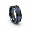 Thumbnail Image 1 of Previously Owned - Edward Mirell 8.0mm Black Titanium Double Grooved Wedding Band