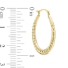 Thumbnail Image 2 of Previously Owned - Ribbed Oval Hoop Earrings in 14K Gold