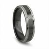 Thumbnail Image 1 of Previously Owned - Edward Mirell 6.5mm Grey Edged Wedding Band in Black Titanium