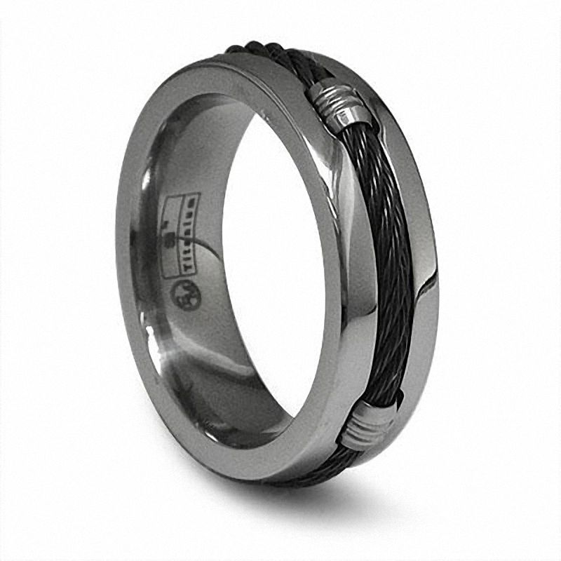 Main Image 1 of Previously Owned - Signature Cable by Edward Mirell 7.0mm Barrel and Black Cable Band in Two-Tone Titanium