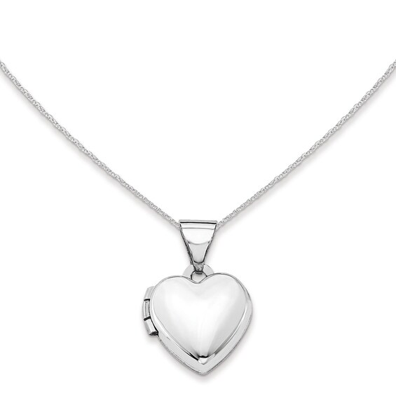Previously Owned - Polished Heart Locket in 14K White Gold