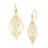 Thumbnail Image 1 of Previously Owned - Butterfly Pattern Flame-Shaped Drop Earrings in 10K Gold