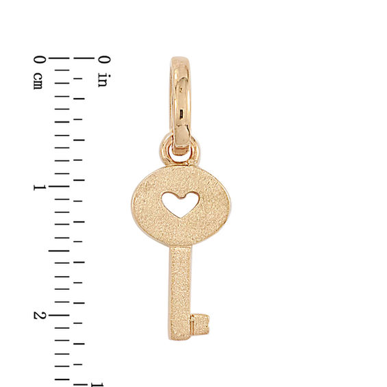 Previously Owned - Personality Charms Key Charm with Heart Cutout in Sterling Silver with Rose Rhodium