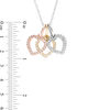 Thumbnail Image 2 of Previously Owned - 1/10 CT. T.W. Diamond Triple Heart Pendant in 10K Tri-Tone Gold