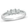 Thumbnail Image 1 of Previously Owned - 1/2 CT. T.W. Princess-Cut Diamond Past Present Future® Ring in 14K White Gold