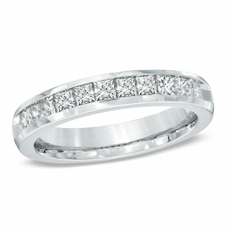 Main Image 1 of Previously Owned - 1 CT. T.W. Princess-Cut Diamond Band in 14K White Gold