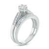 Thumbnail Image 2 of Previously Owned - 1/2 CT. T.W. Multi-Diamond Flower Bridal Set in 10K White Gold