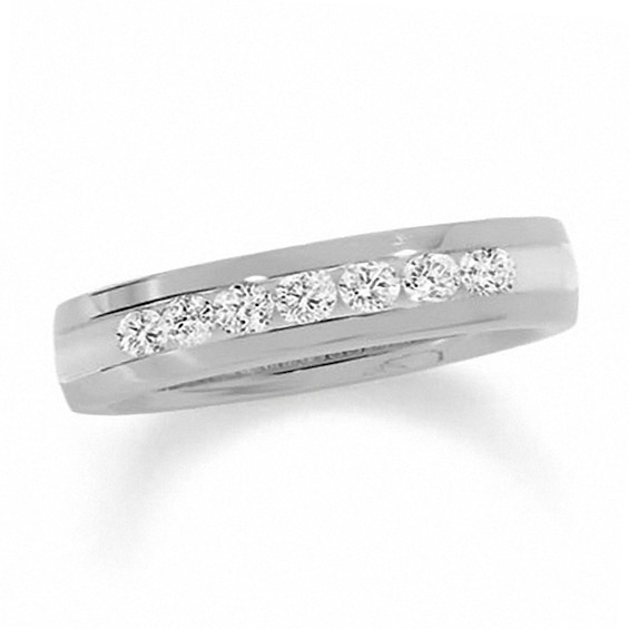 Previously Owned - 1/2 CT. T.w. Channel Set Diamond Wedding Band in 14K White Gold