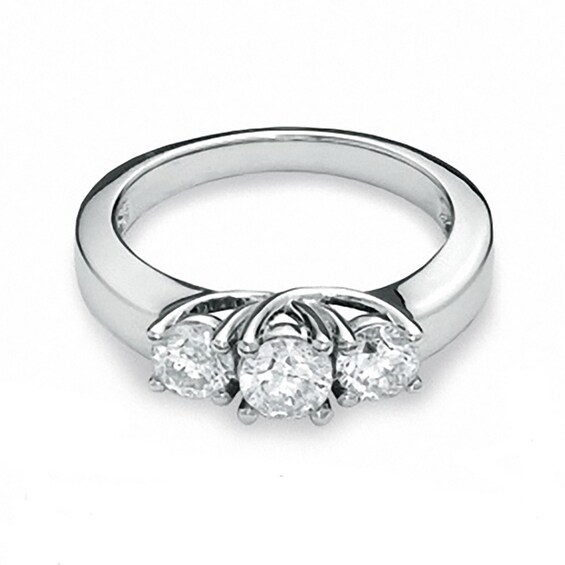 Previously Owned - 1 CT. T.w. Diamond Three Stone Ring in 14K White Gold