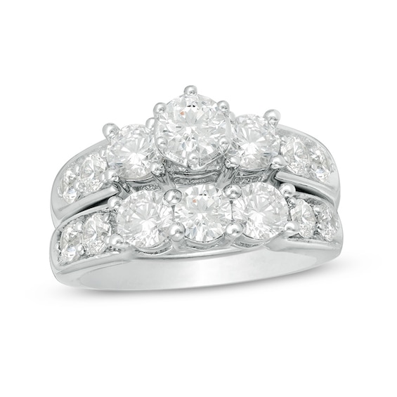 Previously Owned - 3 CT. T.w. Diamond Past Present FutureÂ® Bridal Set in 14K White Gold