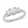 Thumbnail Image 1 of Previously Owned - 1 CT. T.W. Princess-Cut Diamond Three Stone Ring in Platinum
