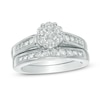 Thumbnail Image 1 of Previously Owned - 1 CT. T.W. Diamond Flower Bridal Set in 10K White Gold