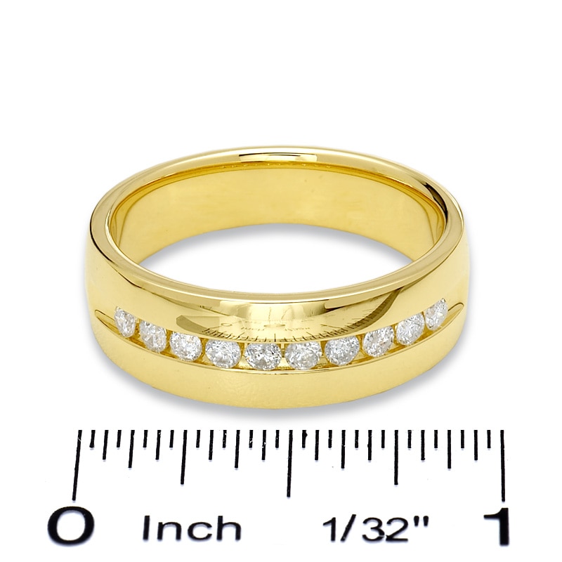 Main Image 3 of Previously Owned - 1/2 CT. T.W. Diamond Channel Band in 14K Gold