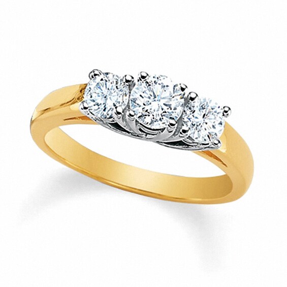 Previously Owned - 1 CT. T.w. Diamond Three Stone Ring in 14K Gold