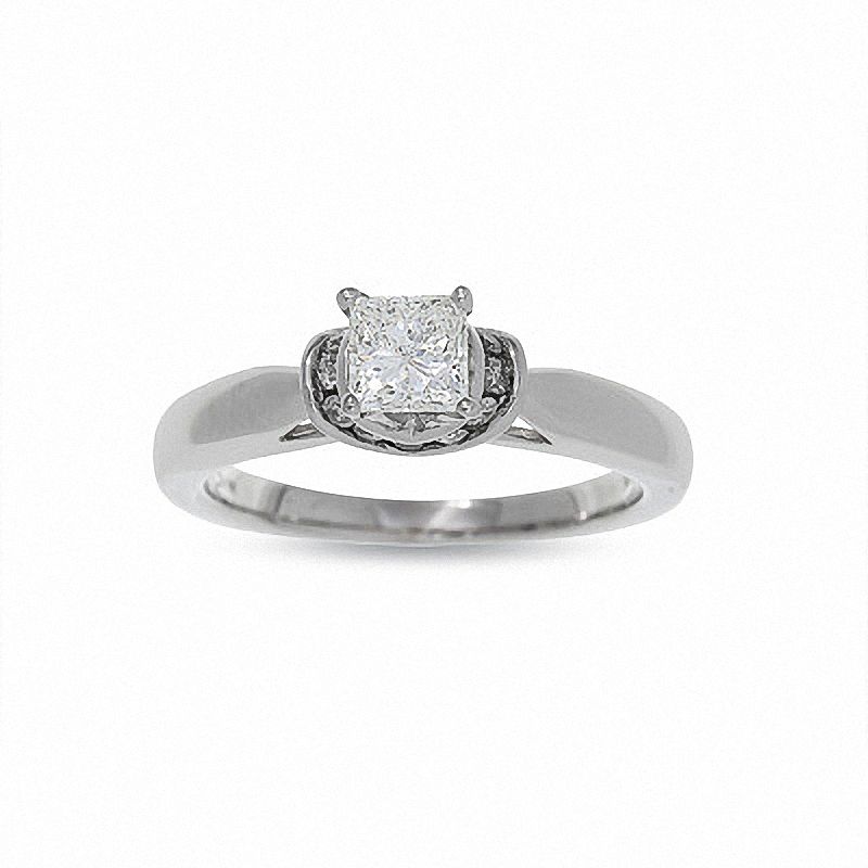 Previously Owned - 3/4 CT. Princess Cut Diamond Solitaire Engagement Ring in 14K White Gold