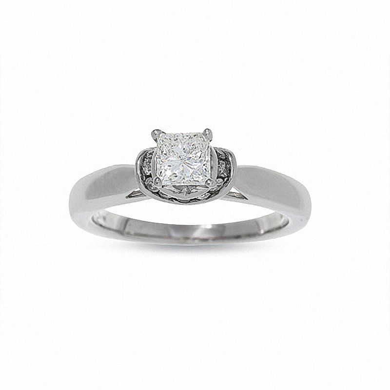Main Image 1 of Previously Owned - 3/4 CT. Princess Cut Diamond Solitaire Engagement Ring in 14K White Gold