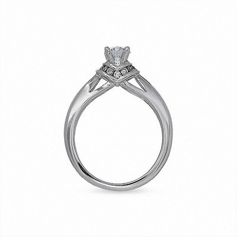 Main Image 3 of Previously Owned - 3/4 CT. Princess Cut Diamond Solitaire Engagement Ring in 14K White Gold