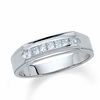 Thumbnail Image 1 of Previously Owned - 1/2 CT. T.W. Square-Cut Diamond Wedding Band in 14K White Gold