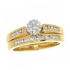 Thumbnail Image 1 of Previously Owned - 1 CT. T.W. Diamond Flower Bridal Set in 10K Gold