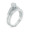 Thumbnail Image 2 of Previously Owned - 1/2 CT. T.W. Diamond Flower Bridal Set in 10K White Gold