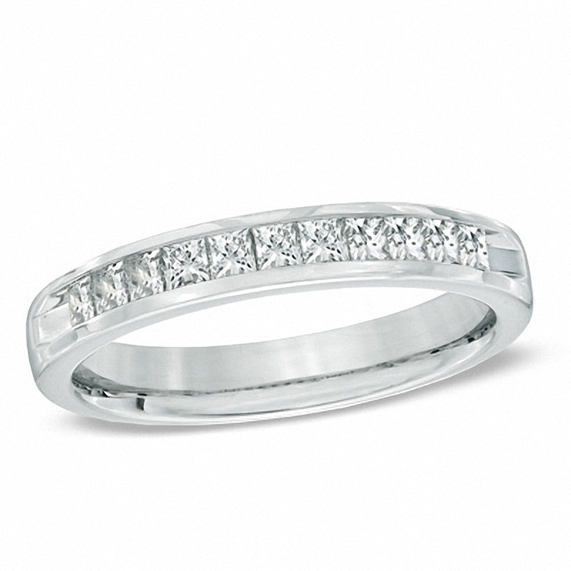 Main Image 1 of Previously Owned - 1/2 CT. T.W. Princess-Cut Diamond Band in 14K White Gold