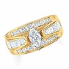 Thumbnail Image 1 of Previously Owned - 2-7/8 CT. T.W. Marquise Diamond Cathedral Bridge Ring in 14K Gold
