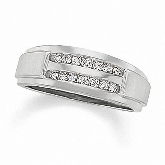 Previously Owned - 1/5 CT. T.w. Diamond Double Row Band in 10K White Gold