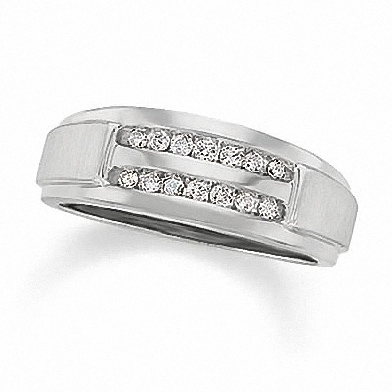 Main Image 1 of Previously Owned - 1/5 CT. T.W. Diamond Double Row Band in 10K White Gold