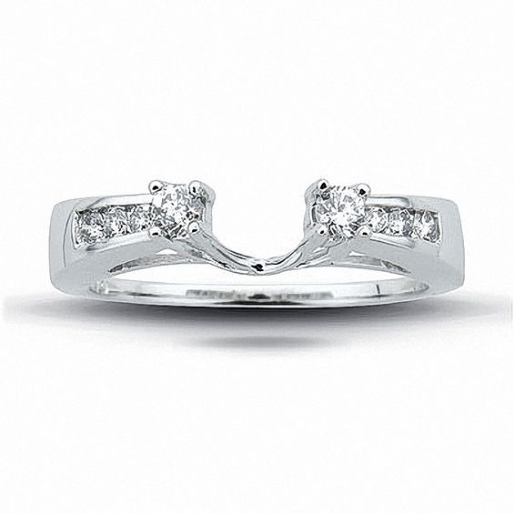 Previously Owned - 1/4 CT. T.w. Diamond Solitaire Enhancer in 14K White Gold with Channel Set Diamonds