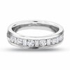 Thumbnail Image 1 of Previously Owned - 1/2 CT. T.W. Round and Baguette Diamond Channel Band in 14K White Gold