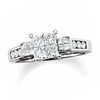 Thumbnail Image 1 of Previously Owned - 1 CT. T.W. Quad Princess-Cut Diamond Three Stone Ring in 14K White Gold