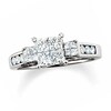 Thumbnail Image 0 of Previously Owned - 1 CT. T.W. Quad Princess-Cut Diamond Three Stone Ring in 14K White Gold