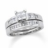 Thumbnail Image 1 of Previously Owned - 1-1/2 CT. T.W. Quad Princess-Cut Diamond Bridal Set in 14K White Gold