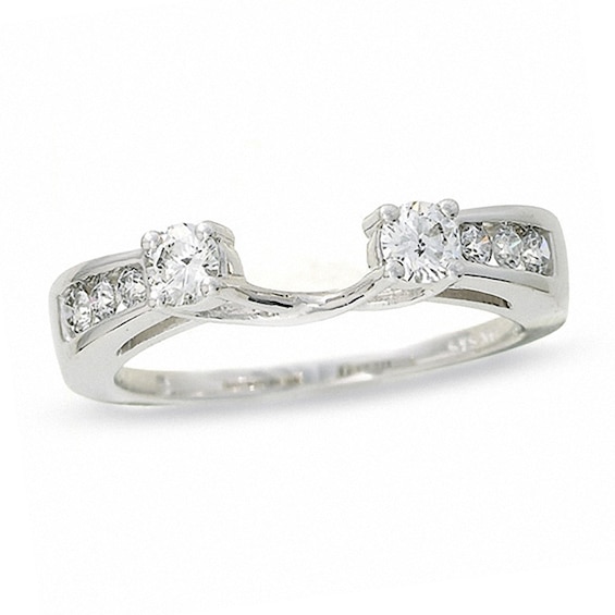 Previously Owned - 1/2 CT. T.w. Four-Stone Diamond Pinched Wrap Solitaire Enhancer in 14K White Gold