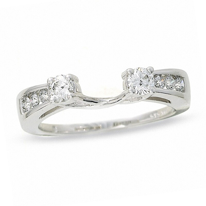 Main Image 1 of Previously Owned - 1/2 CT. T.W. Four-Stone Diamond Pinched Wrap Solitaire Enhancer in 14K White Gold