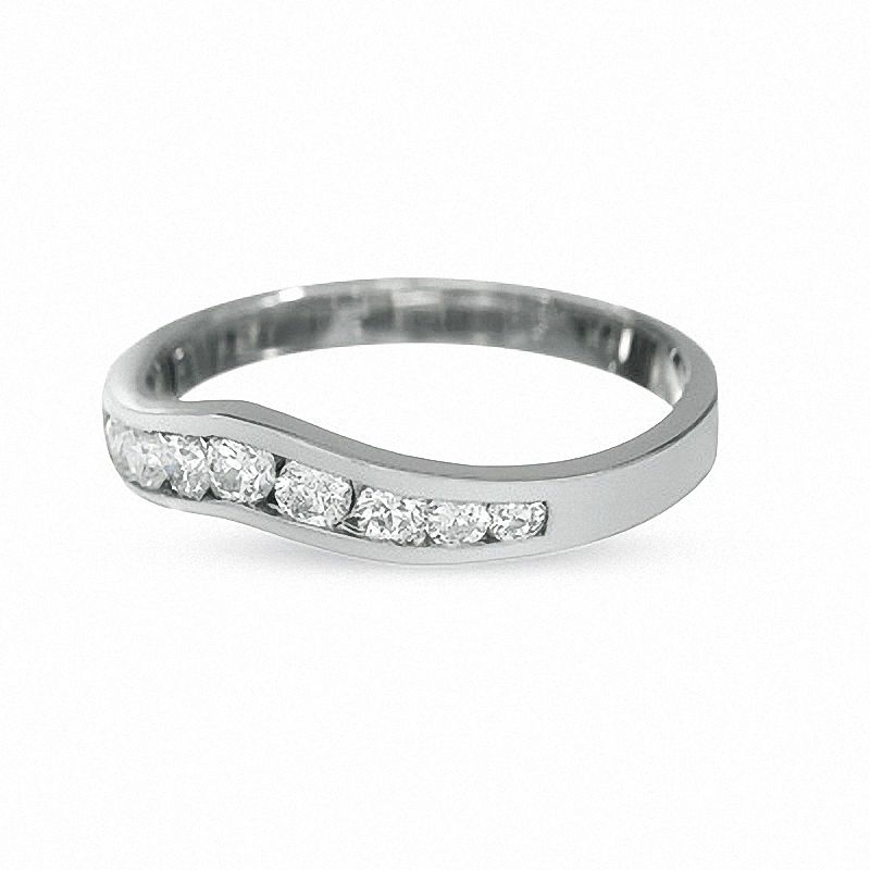 Previously Owned - 3/8 CT. T.W. Diamond Contour Band in 14K White Gold