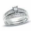 Thumbnail Image 1 of Previously Owned - 1 CT. T.W. Princess-Cut Diamond Bridal Set in 14K White Gold
