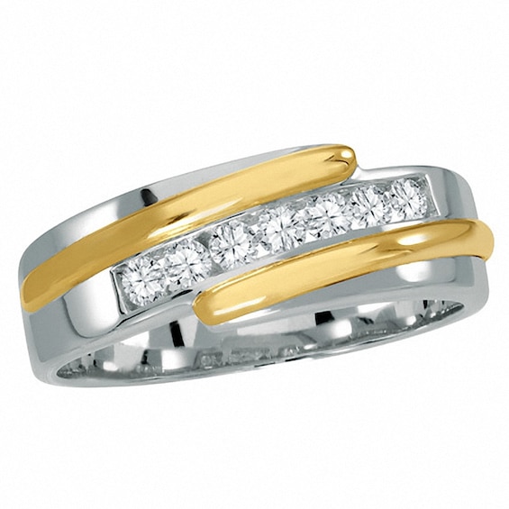 Previously Owned - 1 CT. T.w. Diamond Bypass Ring in 10K Two-Tone Gold
