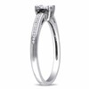 Thumbnail Image 2 of Previously Owned - 1/2 CT. T.W. Enhanced Black and White Princess-Cut Diamond Three Stone Ring in 10K White Gold