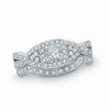 Thumbnail Image 1 of Previously Owned - 1 CT. T.W. Princess-Cut Diamond Twist Bridal Set in 14K White Gold