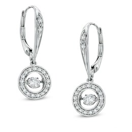 Previously Owned - Unstoppable Love™ 1/2 CT. T.W. Diamond Circle Drop Earrings in 10K White Gold