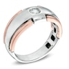 Thumbnail Image 2 of Previously Owned - 1/5 CT. T.W. Diamond Solitaire Wedding Band in 14K Two-Tone Gold