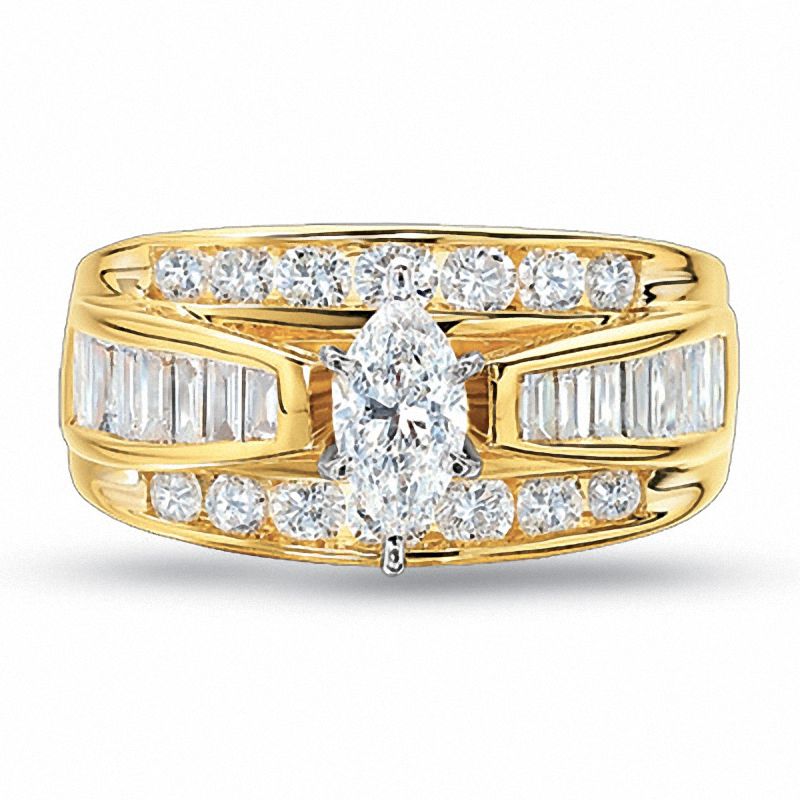 Main Image 1 of Previously Owned - 2 CT. T.W. Marquise Diamond Engagement Ring in 14K Gold