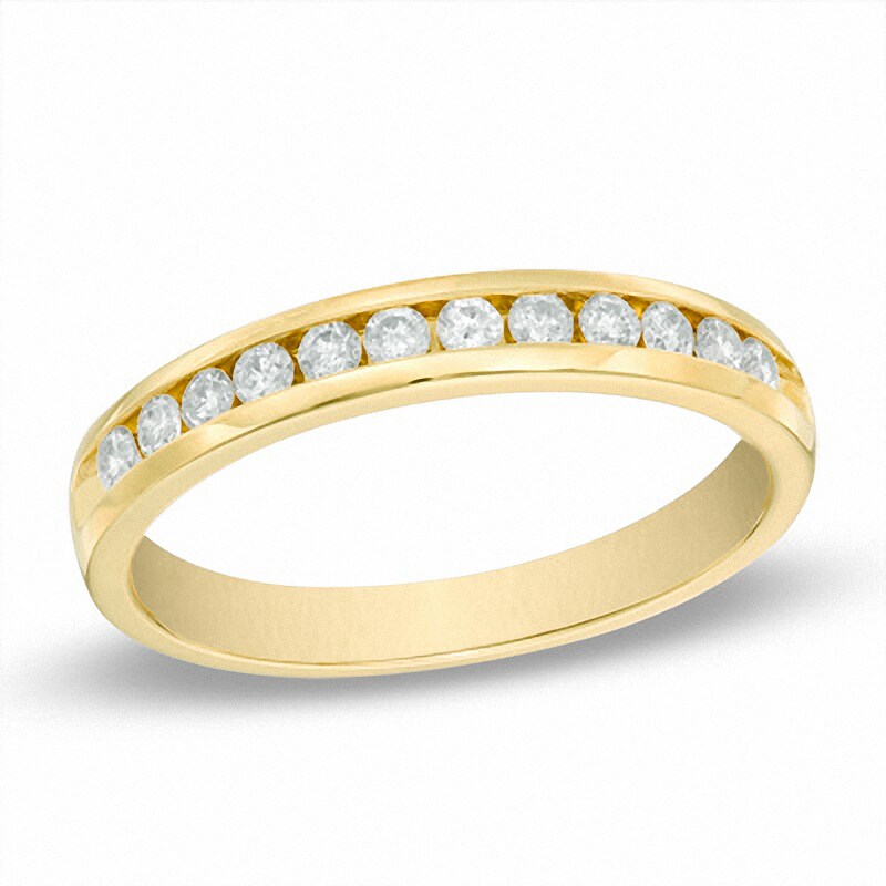 Main Image 1 of Previously Owned - 1/4 CT. T.W. Diamond Channel Band in 14K Gold